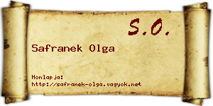 Safranek Olga névjegykártya